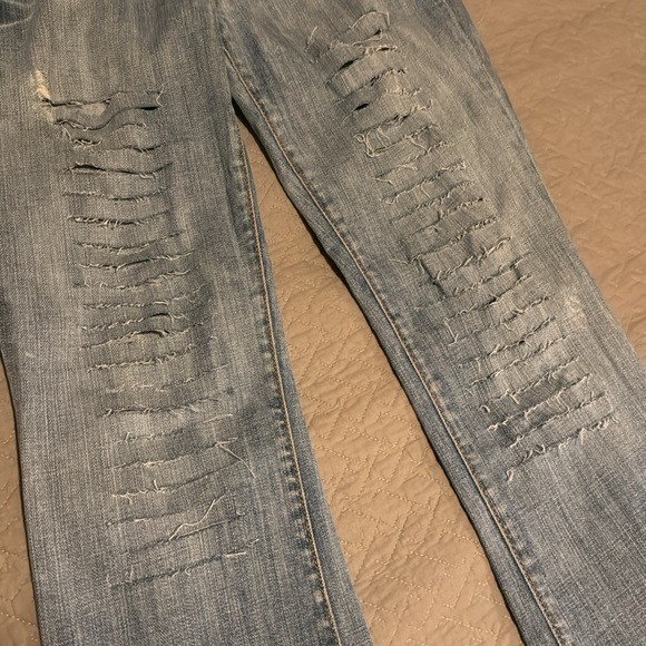 Guess Custom Distressed Ripped Daredevil Bootcut Jeans - Picture 3 of 7